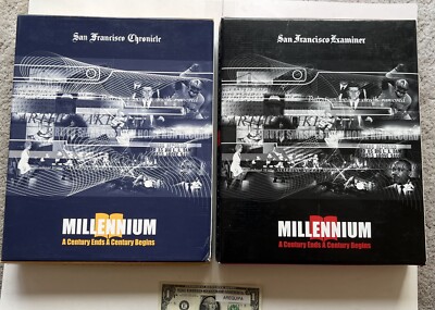 2 San Francisco Chronicle Examiner 2000 Millennium Newspapers collection box Set