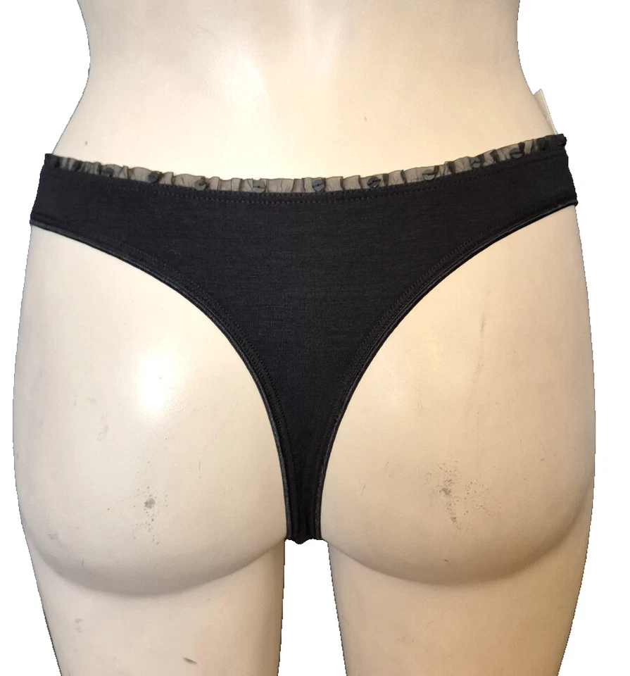 Freya AA4276 String Tanga Gr.40 M Thong Stretch mit Rüsche in Schwarz - Bild 2 von 3