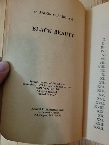 Black Beauty by Anna Sewell (1978 Andor Classics Edition Paperback) Vintage - Picture 7 of 8