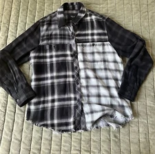 RAILS Brando Mixed Plaid Button Up Shirt Black And and Gray Fall Cozy Size Small