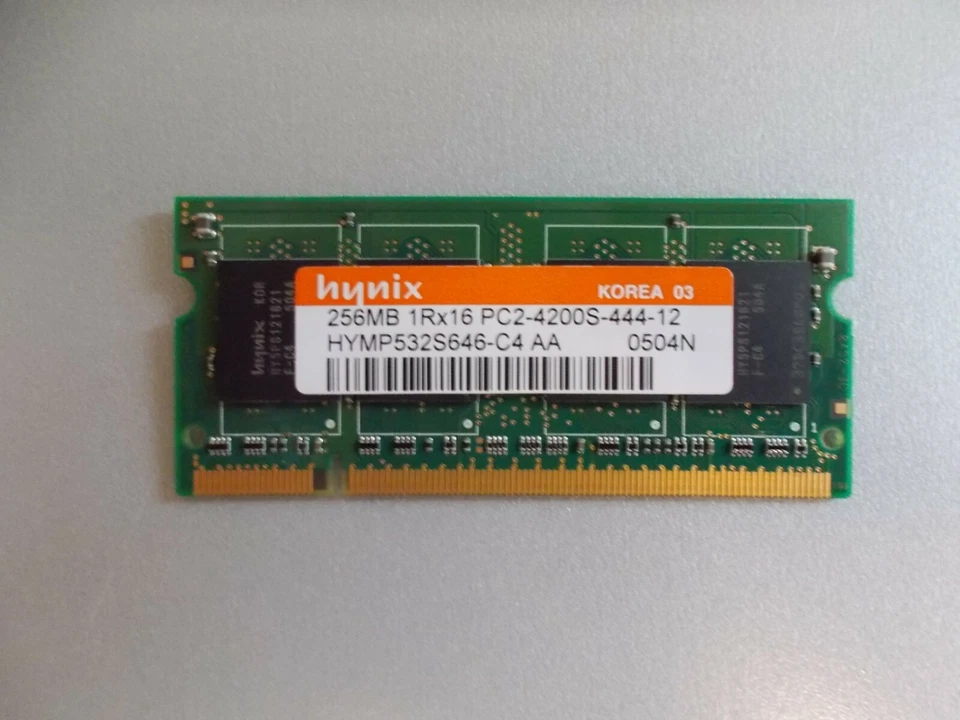 Hynix 256 MB, 2x memoria RAM para computadora portátil, 1Rx16 PC2-4200S-444-12, #K-90-5 Foto 2 de 3