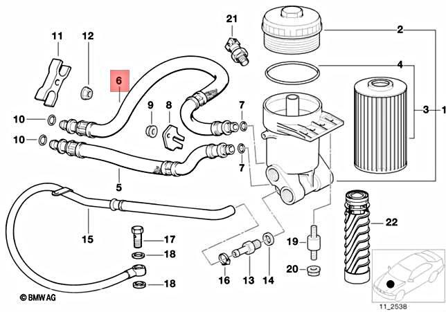 Genuine BMW E31 Coupe Outlet Pressure Hose Assembly OEM 