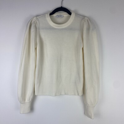 B Young Women's Pullover Sweater Bymalea Crewneck Jumper Size S ? Puff Sleeve