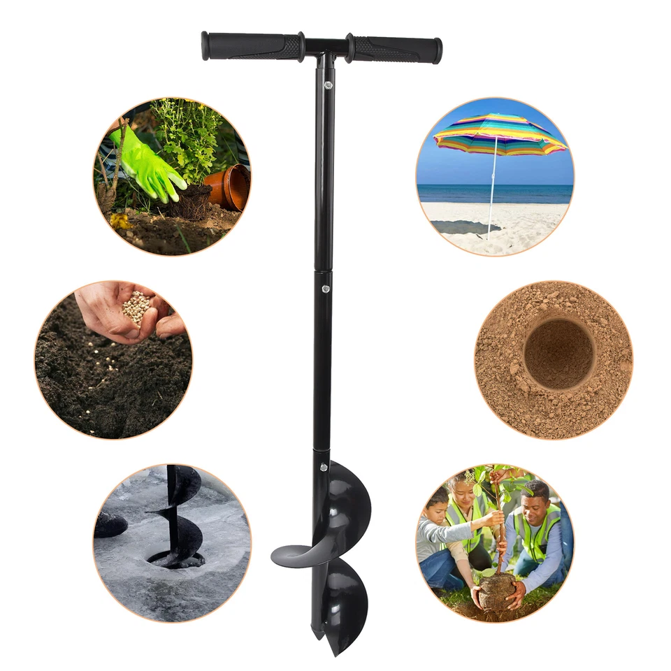 Handbohrer Erdbohrer Erdlochbohrer Pflanzbohrer Pfahl Loch Handerdbohrer 100-200 - Bild 4 von 4