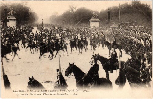 CPA 1903 Roi et reine d'Italie a PARIS Place de la Concorde ROYALTY (1242029) - Zdjęcie 1 z 2