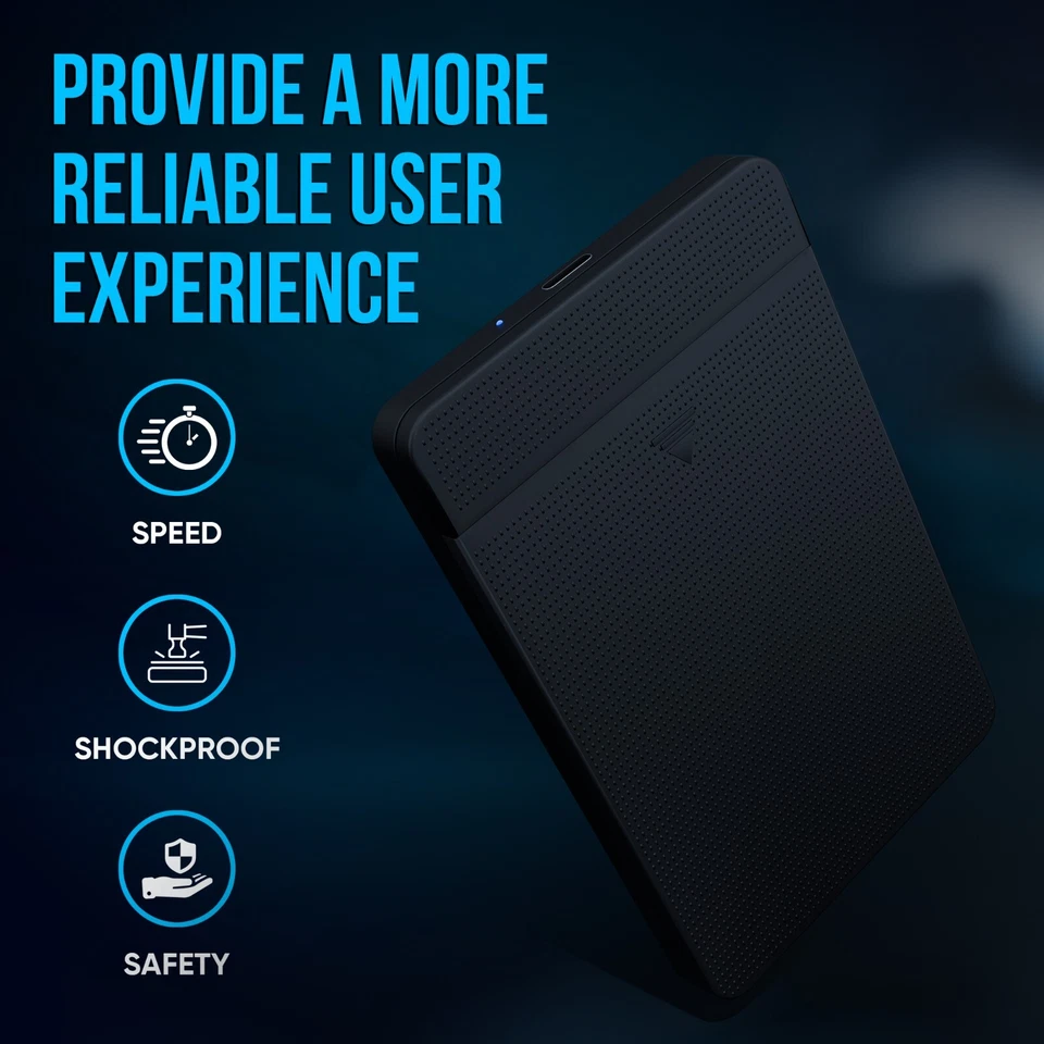 labbyf Portable 1TB External Hard Drive HDD — USB 3.0 & USB C for PC, Mac, PS - Image 3 of 4