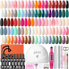 35 Colors Gel Nail Polish Set With UV Light Nail Gel Starter Kit Manicure Kit US