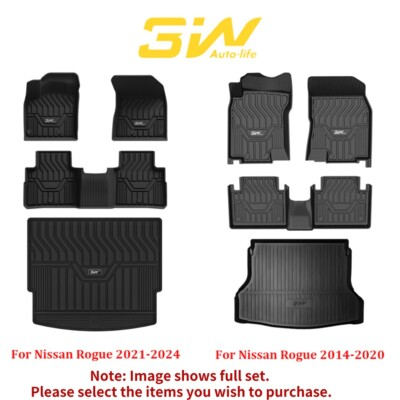 #ad 3W Floor Mats Cargo Liner for Nissan Rogue 2014 2025 TPE All Weather Car Mats $109.99