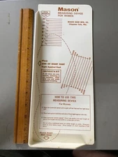 Vintage PLASTIC MASON SHOES MEASURING DEVICE FOR WOMEN