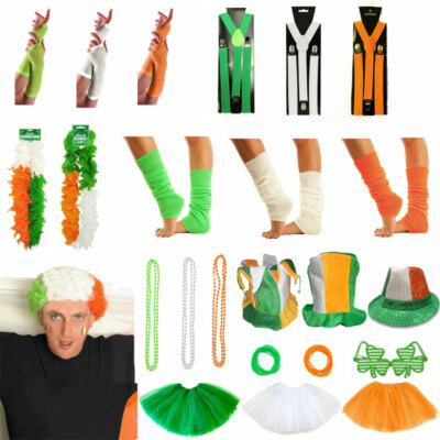 St. Patrick's Day Fancy Dress Tri Colour Irish Clover Party Costume  Accessories | eBay