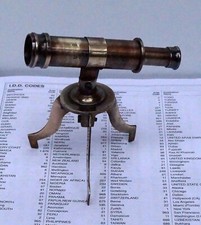 Victorian Brass Telescope with Mini Tripod Stand Antique Vintage Tabletop D cor