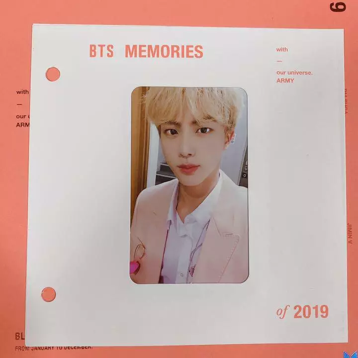 BTS Photocard Memories 2019 Official Blu ray JIN Official Photo