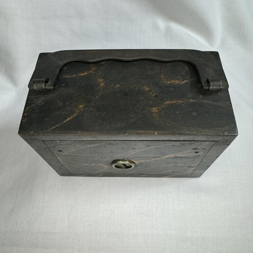 Antique Steel Bank Safe WF Burns Chicago Original Key Stamford Yale Towne MFG - Picture 10 of 19