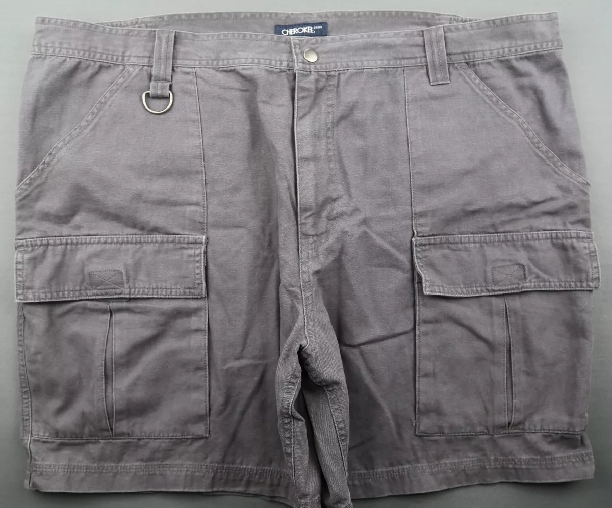 Men s Cherokee Brand Canvas Cargo Shorts Cotton Gray Size 42 eBay