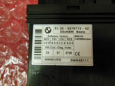 2006 BMW M5 Sedan E60 Main Body Control Module BCM 61356978713 for 