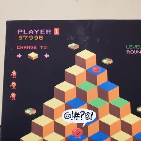 Q*Bert wrapped canvas 11x11 inch NES wall art - Q Bert arcade game room