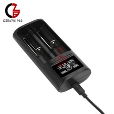 18650 21700 Universal Li-ion Li Battery Charger W/ Digital LCD Capacity Display