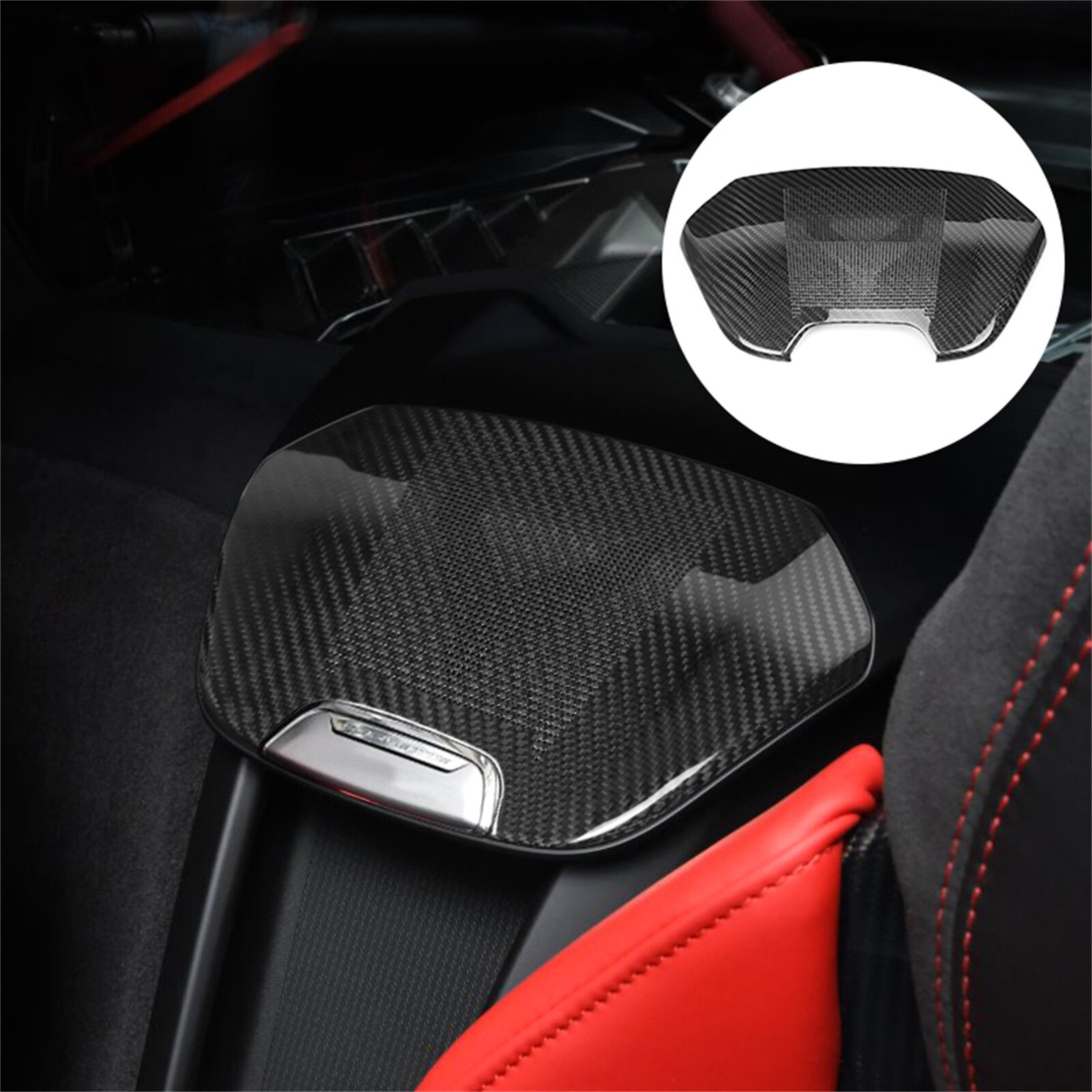 Dry Carbon Fiber Rear Seat Center Audio Cover Trim For Corvette C8 20-2023 2022