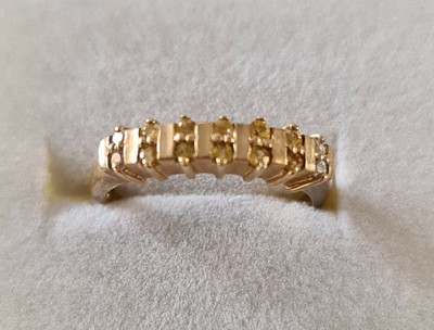 Brandneu: Regency Jewellers Ring 9 Karat Gold Saphir & Zirkon Größe O