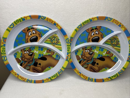 (2) Scooby-Doo Kinder Teller Melamin geteilt 3 Fächer