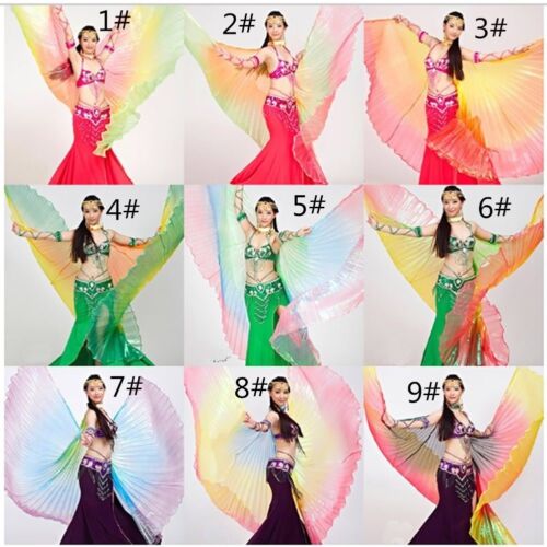 New Egyptian Belly Dance Costume Gradient Colorful Angel Isis Wings 12 Colors - Afbeelding 1 van 4