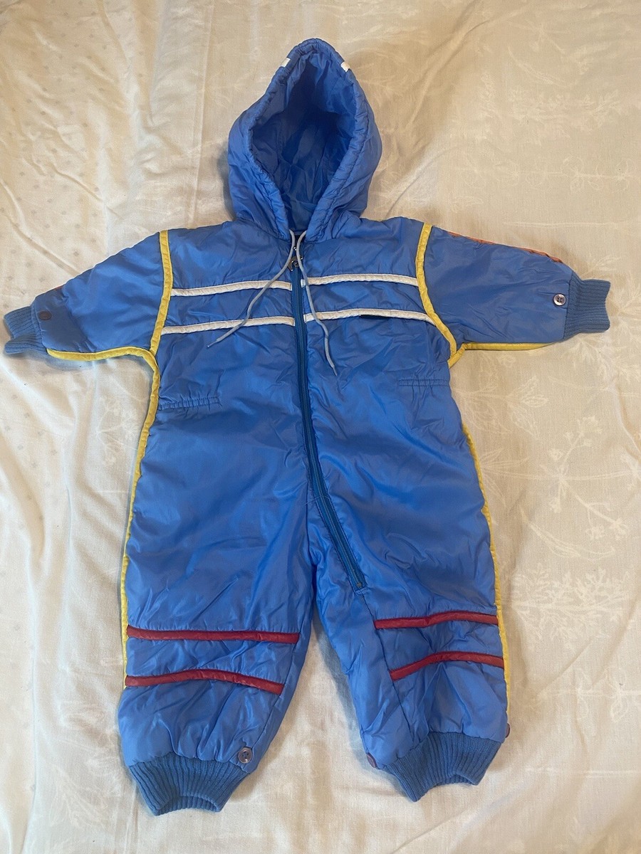 Vintage Baby Boy SNOWSUIT 18 Mo PIERRE CARDIN One-piece silver