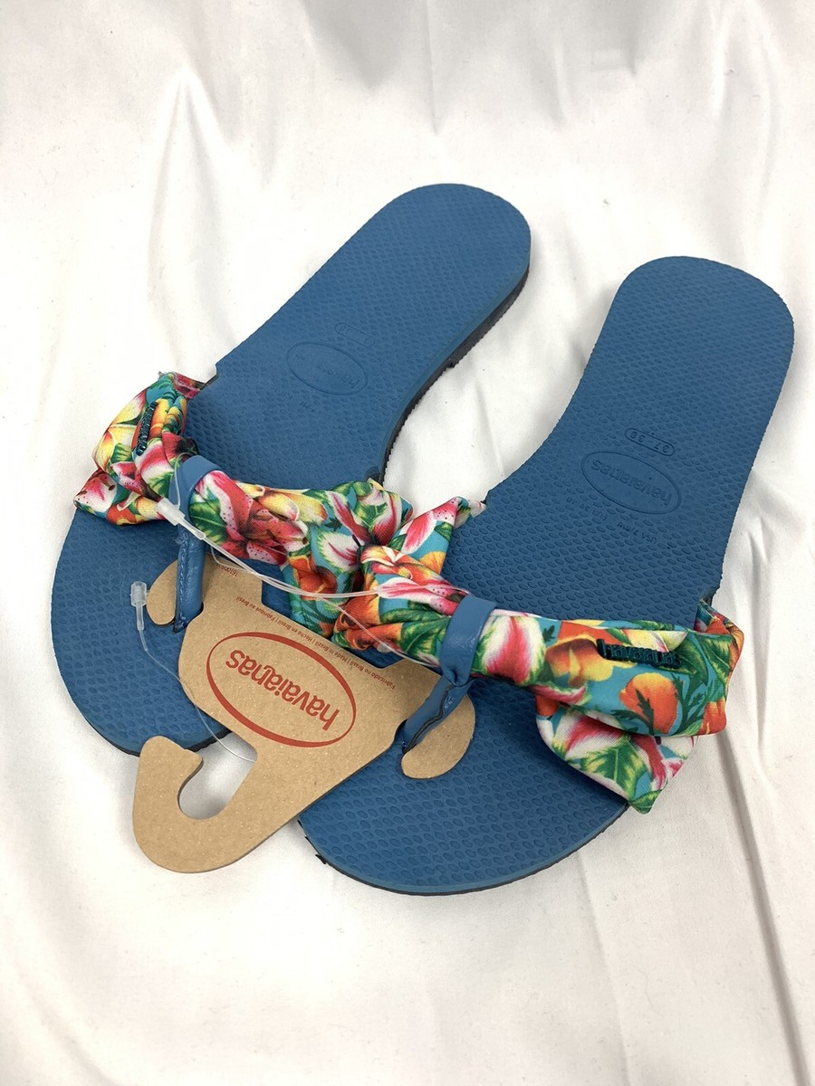 Havaianas Womens Multicolor Floral Flat Slip On Flip Flop Sandals