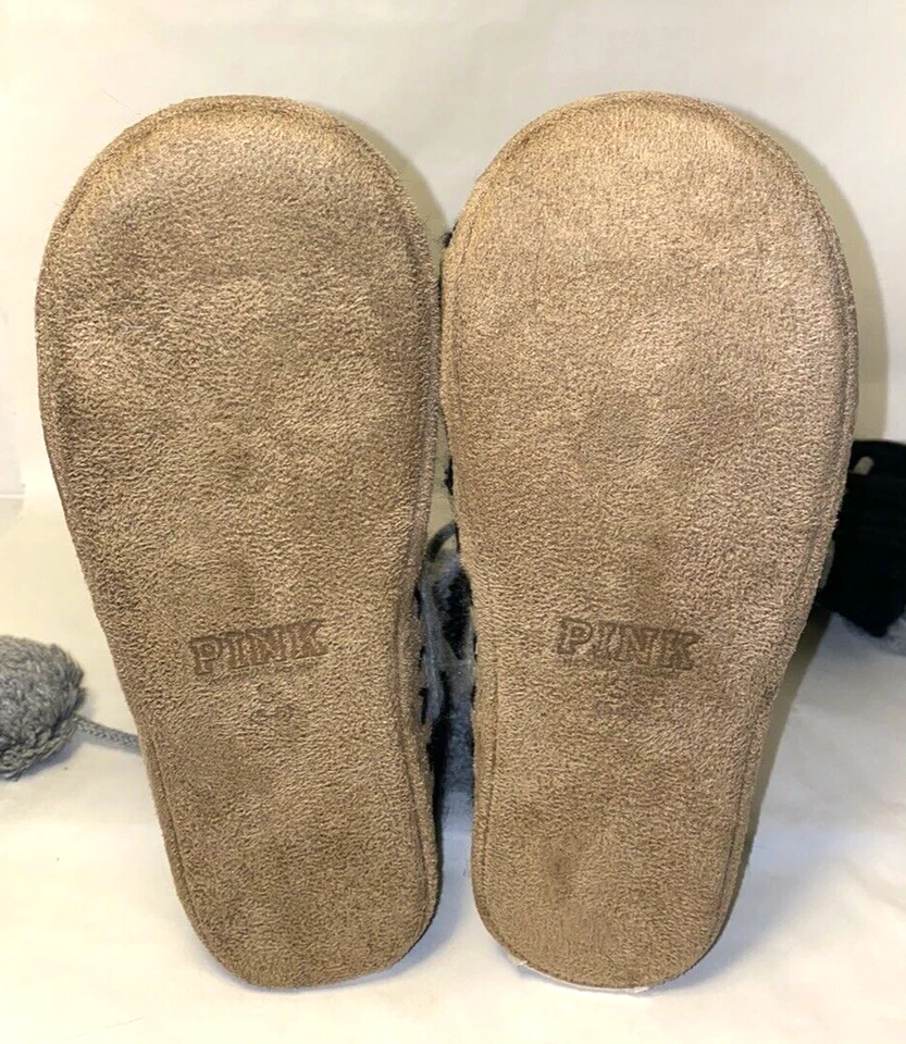 Victoria's Secret кабель трикотажа тапочки ботинки мокасины маленький 5/6 черный серый * N - Изображение 4 из 4