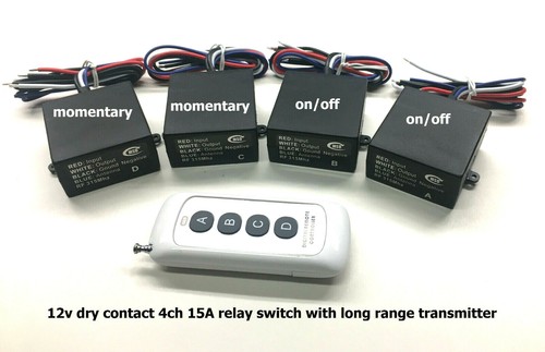 12v 15A 315mhz dry contact relay switch with 2ch on/ 2ch momentary ...