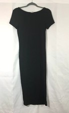 Asos Black Viscose Midi Stretch Shirt Dress Sz 6 Spring Summer Career Brunch