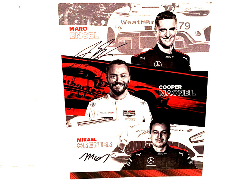 2022 GTD PRO #79 PROTON AUTOGRAPHED WG DATED ENGEL-MACNEIL-GRENIER BENZ POSTCARD