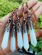 5pcs Opal Stone Pendulum Pendants Tower Prism Wand Energy Reiki Amulet