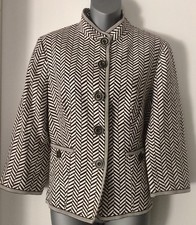 PECK PECK COLLECTION Women s Brown and Cream Blazer Size 8
