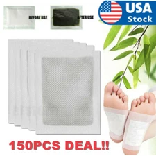 150-50Pcs Detox Foot Pads Anti-Swelling Toxin Loss Weight Patches Organic Ginger