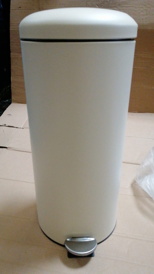 Habitat 30 Litre Round Kitchen Pedal Bin Carbon Steel Minor Dents