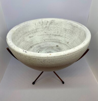Kalalou Clay Bowl Planter with Copper Stand