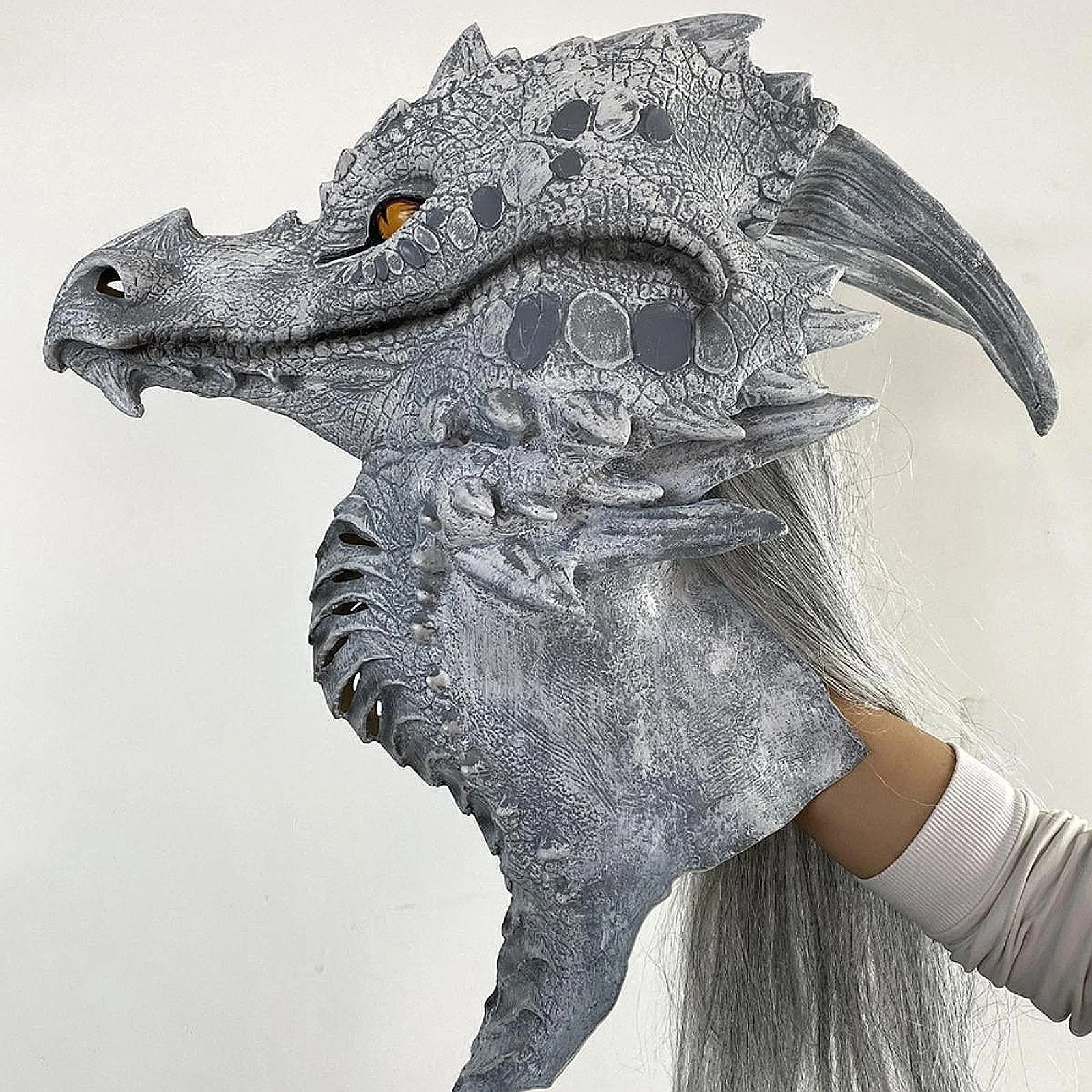 Dragon Mask Cosplay Unisex Face Mask for Prom Stage Performance Festival