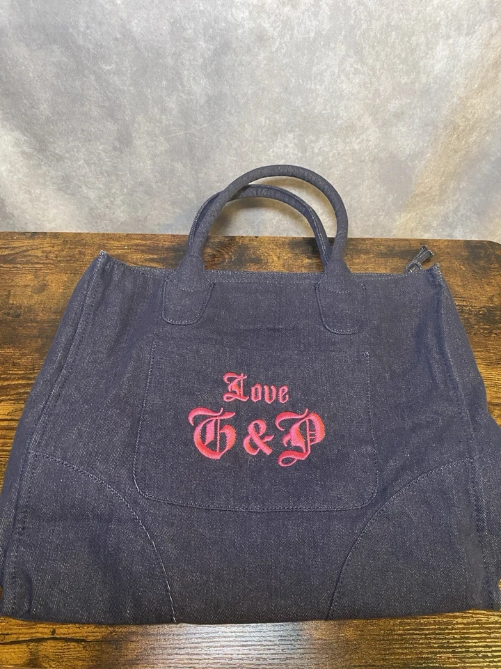 Bolso de Mano Juicy Couture Vintage Y2K Denim Rosa Bordado Foto 2 de 4