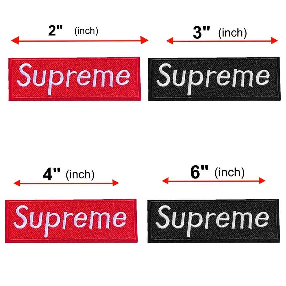Supreme Embroidered Patch Red White Logo Iron On Sew On Badge Streetwear Hype - Image 2 of 4