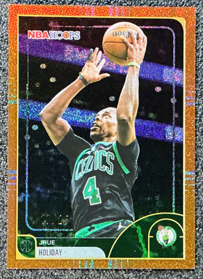 Jrue Holiday 2025-26 Topps NBA Hoops #39 Pixel Burst Orange /25 - Celtics