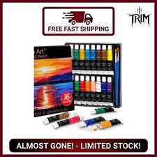 Acrylic Paint Set for Pumpkin Painting, 16 Colors Painting Supplies for Canva...