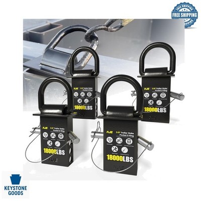 Heavy-Duty 5/8  Steel D-Rings 18,000 lbs Break - 4 Pack