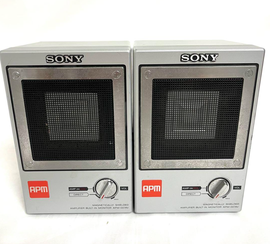 SONY アクティブスピーカー APM-007AV 防磁型 元箱付き ワケあり品 SONY APM-007AV SPEAKER SYSTEM TWO PIECES AMPLIFIER BUILT-IN