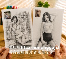 30 Sheet 5.8"X8.3" Art Pencil Sketch Beauty Girls Template Portrait Drawing