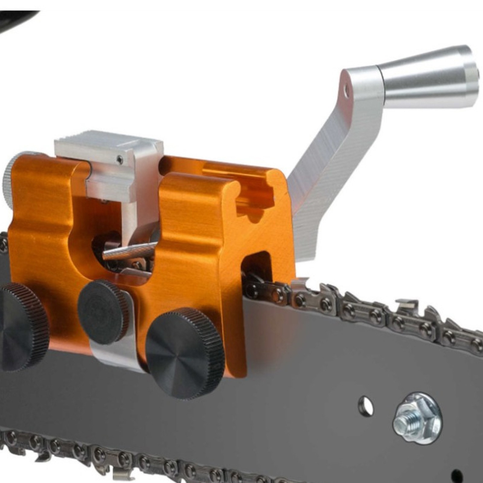 Manual Chainsaw Sharpener Universal Chain Grinding Tools with 2 Grinding Heads B