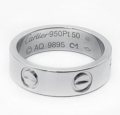 CARTIER LOVE MEDIUM RING Pt.950 PLATIN BAGUE PLATINUM ANELLO SORTIJA 50 NP:4350 