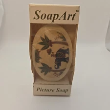 Vtg. Soap Art Picture Soap Elephant Pichture Made In U.S.A 1990's 