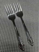 Pair Of Versailles Salad Fork 6.5" H.F. LTD Hanford Forge Stainless Pierced