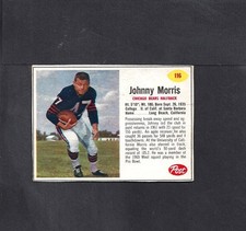 1962 POST CEREAL FOOTBALL #116 JOHNNY MORRIS-1--BEARS--CREASED--VG/EX/EX