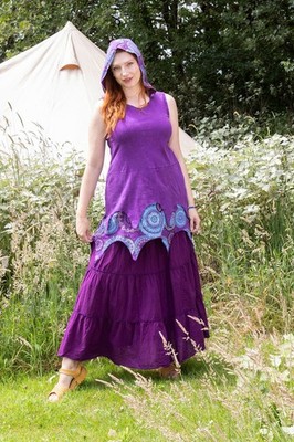 Wicked Dragon Sylvie Kapuzen Tunika KLEID mit langer PIXIE KAPUZE und TASCHEN